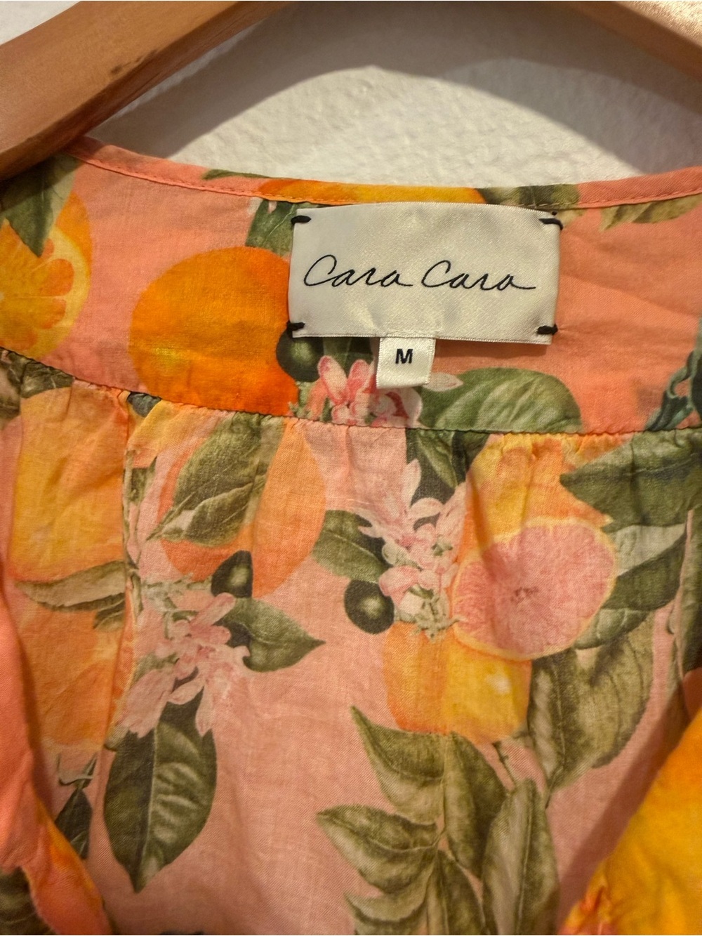 Cara Cara Cute Peach Orange Pattern 100% Cotton Babydoll Dress size M - Picture 8 of 8